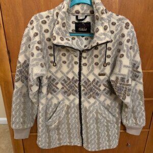 Far West Vintage Unusual Fleece Zip Up Jacket XS